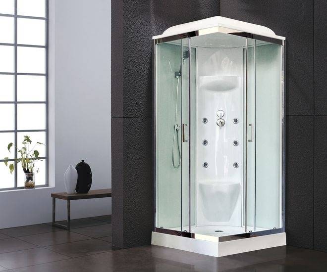 Купить душевая кабина royal rb 90нр7-wt-ch,90*90*217,нп пс,белая задняя стенка в Иваново магазин сантехники Суперстрой