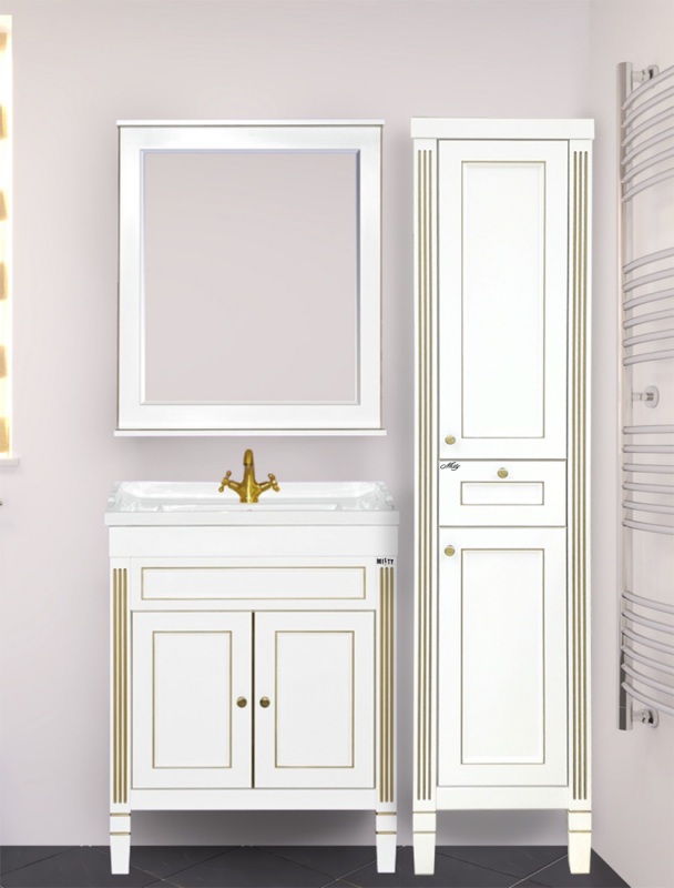 Купить пенал женева - 40 без б/к белая патина правый, misty. в Иваново магазин сантехники Суперстрой