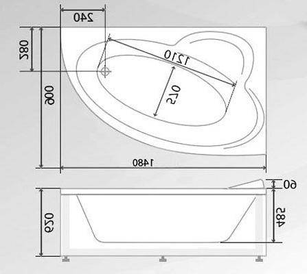 Купить ванна акриловая грета 1500*900 l bellsan (россия) в Иваново магазин сантехники Суперстрой