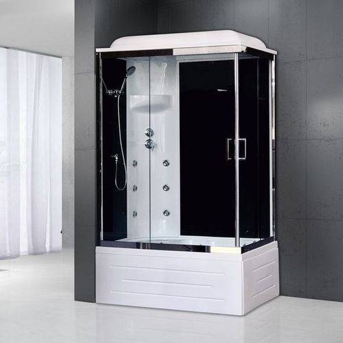 Купить душевая кабина royal rb 8120bp3-bt-ch(120*80)l,вп пс,черная задняя стенка в Иваново магазин сантехники Суперстрой