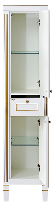 Купить пенал женева - 40 без б/к белая патина правый, misty. в Иваново магазин сантехники Суперстрой