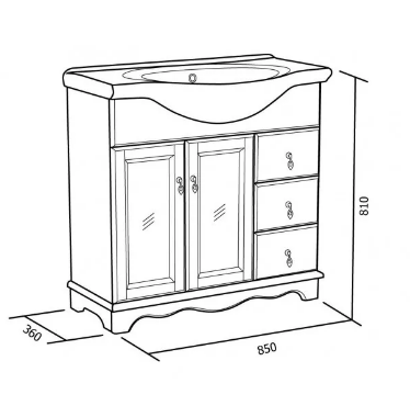 Купить тумба напольная варна 85с 3 ящ слонов кос+рак mia, good door. в Иваново магазин сантехники Суперстрой