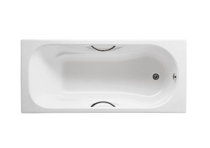 Купить ванна чугунная 170х70 maliby (72333g0000+7526803010) с ручками с антискольжением, roca в Иваново магазин сантехники Суперстрой