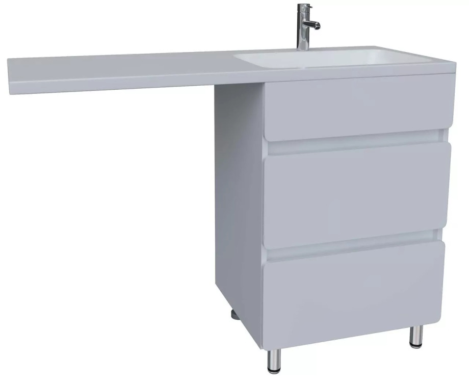 Купить тумба корделия-60l,2ящика,стиральной машины,белый +раковина kamilla-120,stella polar. в Иваново магазин сантехники Суперстрой