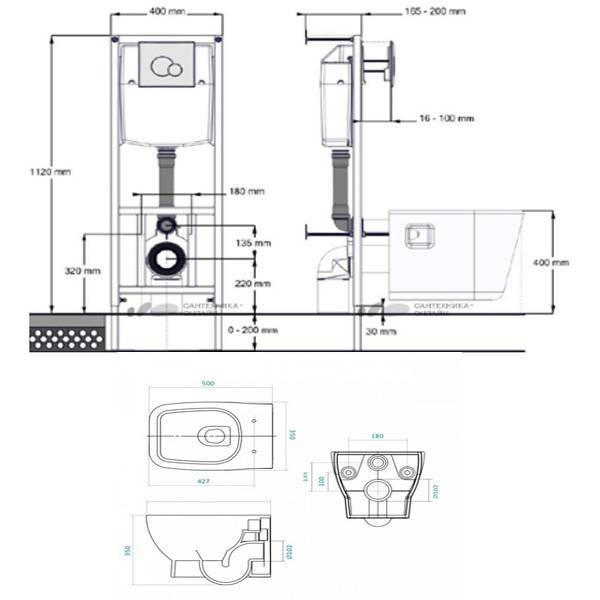 Купить комплект подвесной унитаз нео 1wh501543,santek в Иваново магазин сантехники Суперстрой