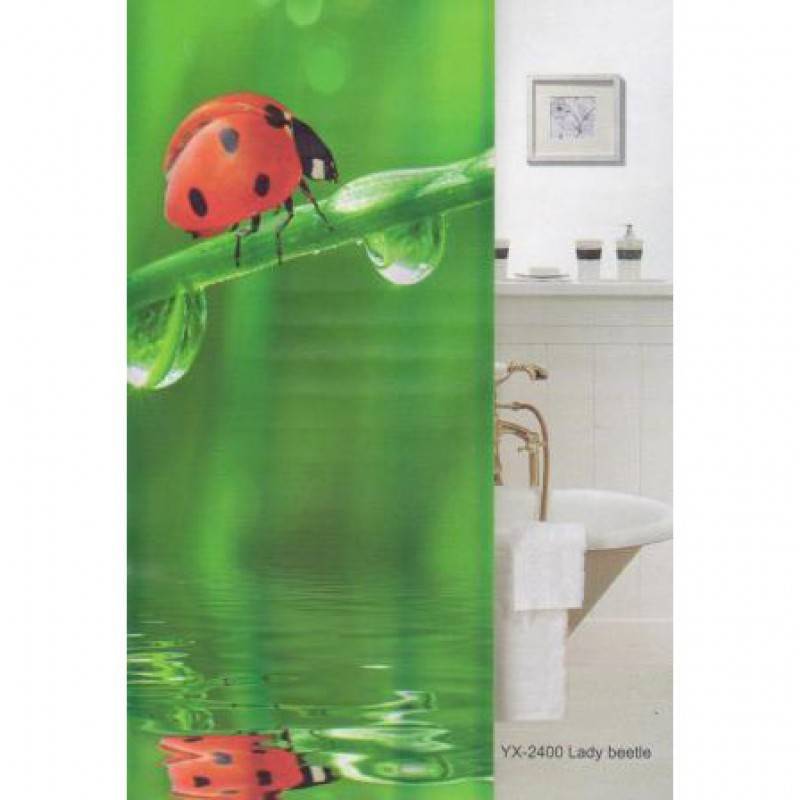 Купить шторка для ванны 180*180 без колец lady beetle (439777), zalel. в Иваново магазин сантехники Суперстрой
