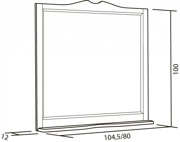 Купить зеркало roma 105  (в рамке с полочкой) слоновая кость, good door. в Иваново магазин сантехники Суперстрой