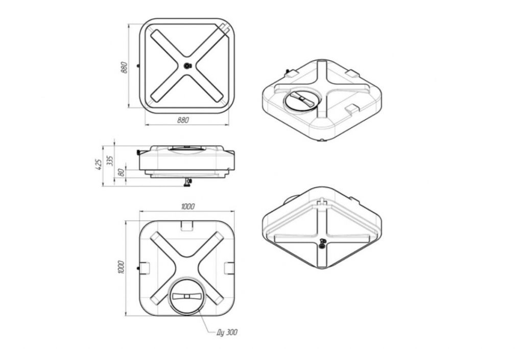Купить бак для душа 200л, rostok. в Иваново магазин сантехники Суперстрой