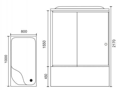 Купить душевая кабина royal rb 8100bp3-wt-ch(100*80)r,вп пс,белая задняя стенка в Иваново магазин сантехники Суперстрой