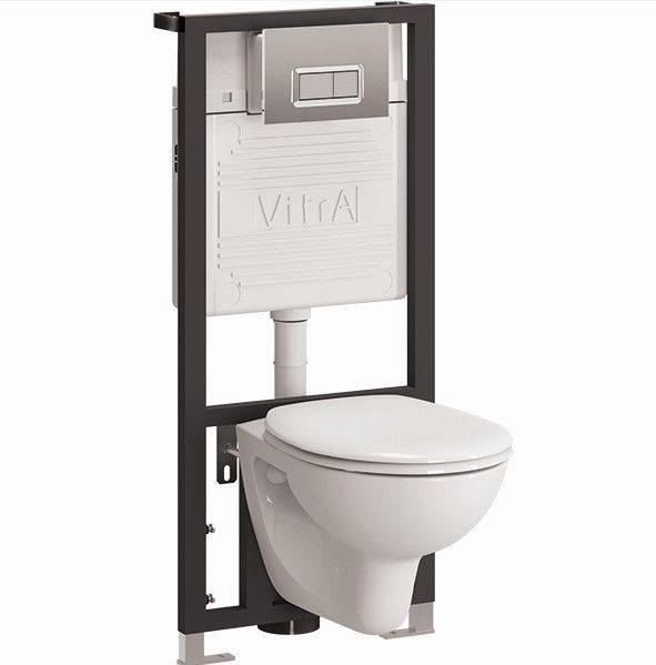 Купить комплект arkitekt 9005в003-7211 сиденье+инсталляция+кнопка гладкая хром, белый, vitra. в Иваново магазин сантехники Суперстрой