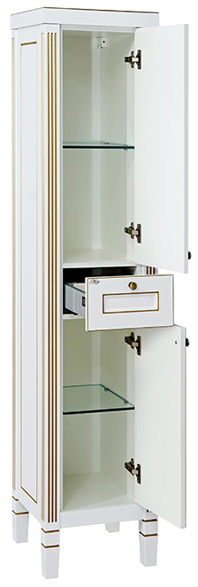 Купить пенал женева - 40 без б/к белая патина правый, misty. в Иваново магазин сантехники Суперстрой