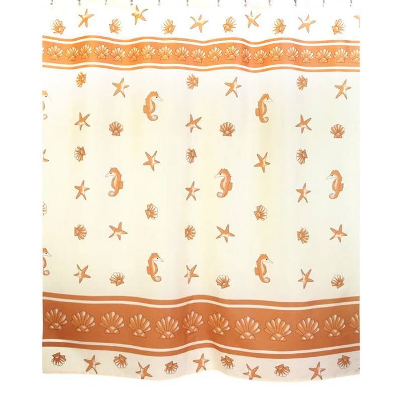 Купить шторка для ванны 180*200 без колец бежевая 026, zalel. в Иваново магазин сантехники Суперстрой