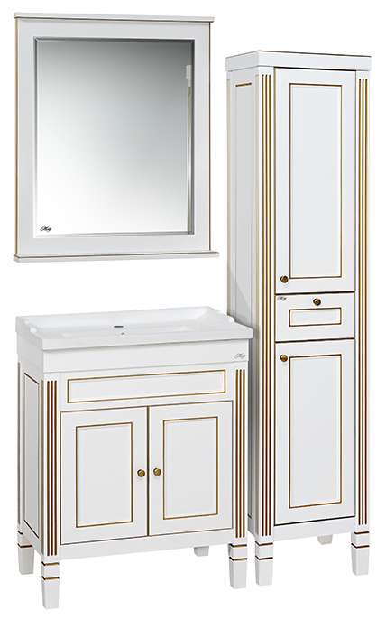 Купить пенал женева - 40 без б/к белая патина правый, misty. в Иваново магазин сантехники Суперстрой