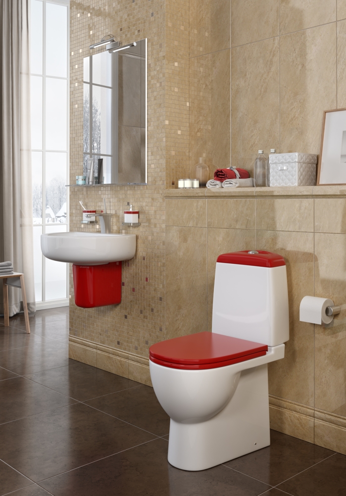 Купить компакт-унитаз best color red, sanita luxe. в Иваново магазин сантехники Суперстрой