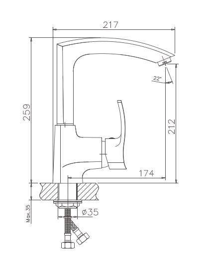 Купить смеситель для кухни vge207-1 антрацит, vigro. в Иваново магазин сантехники Суперстрой