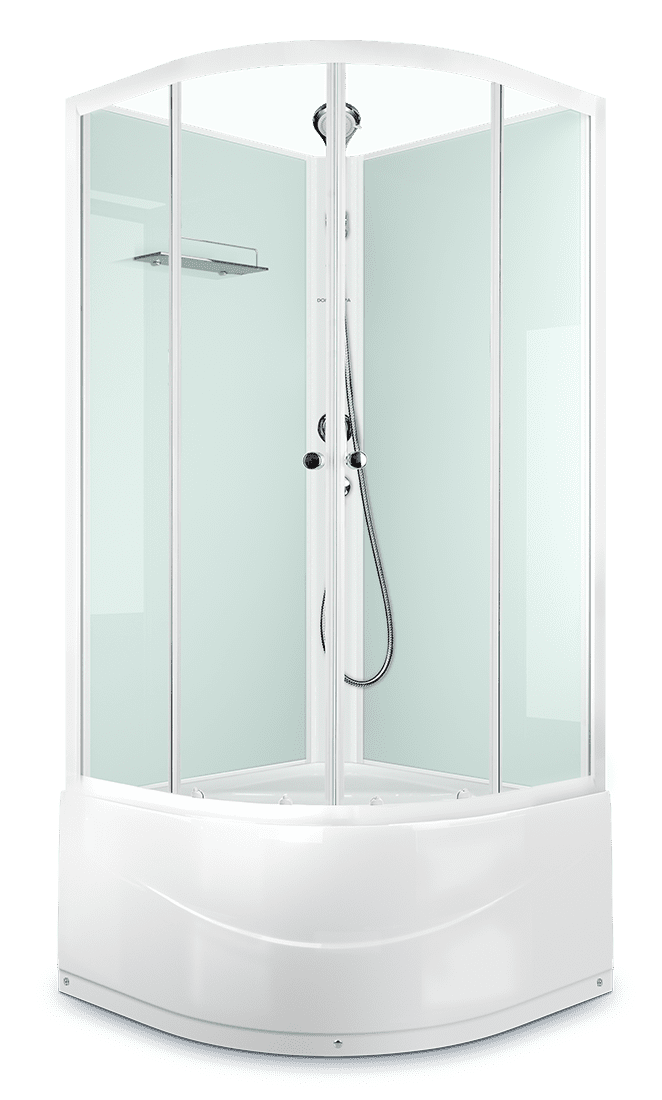 Купить душевая кабина domani spa eko 88 high без крыши, 80*80 вп пс-белая задняя стенка в Иваново магазин сантехники Суперстрой