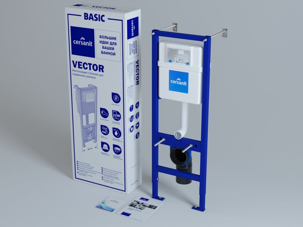 Купить инсталляция vector металлический каркас для унитаза с бачком,cersanit. в Иваново магазин сантехники Суперстрой