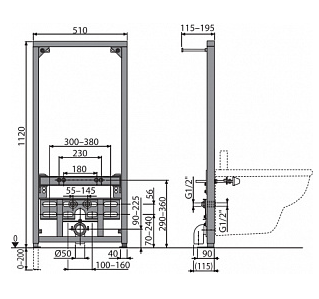Купить система инсталляции для биде alcaplast a105/1120 в Иваново магазин сантехники Суперстрой