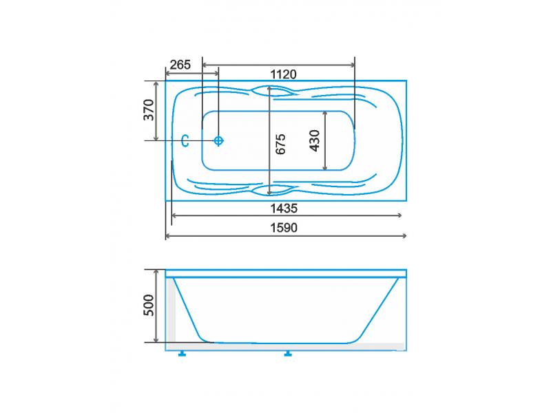Купить ванна акриловая эрика 1600*750 bellsan (россия) в Иваново магазин сантехники Суперстрой