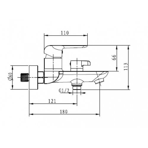 Купить смеситель glory 69122 ванна,хром+белый,kaiser в Иваново магазин сантехники Суперстрой