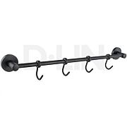 Купить вешалка-планка с 4 крючками, черная d288111-4, d-lin. в Иваново магазин сантехники Суперстрой