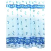 Купить шторка для ванны 180*200 без колец голубая 026 , zalel. в Иваново магазин сантехники Суперстрой