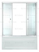 Купить шторка 2 двери 1500 аква,полосы, белый, тритон. в Иваново магазин сантехники Суперстрой