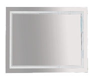 Купить 2 неон - зеркало led  600х800 сенсор на зеркале + часы (двойная подсветка),misty в Иваново магазин сантехники Суперстрой