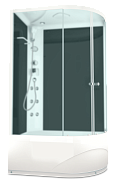Купить душевая каб domani delight 128 high l вп см черная задняя стенка,электрика, гидромассаж в Иваново магазин сантехники Суперстрой