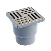 Купить трап  вертикальный 110 (15*15) нж решетка тq1712 сухой, ани. в Иваново магазин сантехники Суперстрой