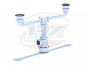 Купить сифон а3000 двойной, ани. в Иваново магазин сантехники Суперстрой