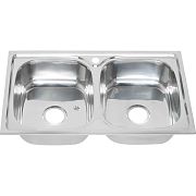 Купить мойка врезная 81*48 (0,8 мм) двойная, melana. в Иваново магазин сантехники Суперстрой