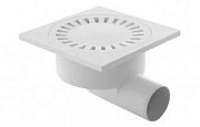 Купить трап пластмассовый 50 (15*15)  горизонтальный белый, россия. в Иваново магазин сантехники Суперстрой
