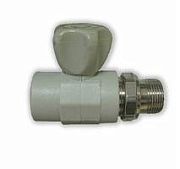 Купить кран пп для радиатора 20*1/2 прямой серый в Иваново магазин сантехники Суперстрой