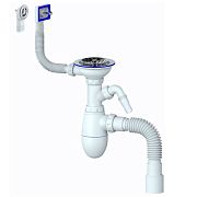 Купить сифон для кухни b427 выпуск 3 1/2 с отводом для сиральной машины, unikorn . в Иваново магазин сантехники Суперстрой