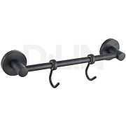 Купить вешалка-планка с 2 крючками, черная d288111-2, d-lin. в Иваново магазин сантехники Суперстрой
