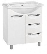 Купить тумба орхидея-65 белая 3 ящ, + раковина дрея лагуна, misty. в Иваново магазин сантехники Суперстрой