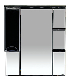 Купить зеркало-шкаф жасмин - 85  лев. (свет) черная эмаль,misty в Иваново магазин сантехники Суперстрой