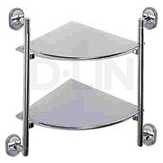 Купить полка стеклянная угловая 2-х ярусная d262700, d-lin. в Иваново магазин сантехники Суперстрой