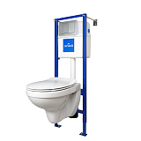 Купить комплект delfi подвесной сидение дюропласт lift+инсталляция vector c кнопкой link хром матовый,cersanit. в Иваново магазин сантехники Суперстрой