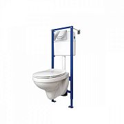 Купить комплект delfi подвесной с сидением slim дюропласт lift+инсталляция vector с кнопкой actis-хром глянцевый,cersanit. в Иваново магазин сантехники Суперстрой