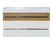 Купить тумба леон-100 подвесная 2ящ. белая + раковина caro, misty. в Иваново магазин сантехники Суперстрой