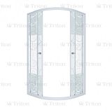 Купить душевая ширма стандарт 100*100 полукруг узоры,тритон. в Иваново магазин сантехники Суперстрой