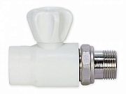 Купить кран д/радиатора п/п верхний прямой 25*3/4 белый, китай в Иваново магазин сантехники Суперстрой