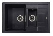 Купить мойка керамогранит kg2m-7850-br(780*500*190),black pearl,(двойная),kaiser в Иваново магазин сантехники Суперстрой