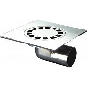 Купить трап горизонтальный хром ф50   100*100, sms. в Иваново магазин сантехники Суперстрой