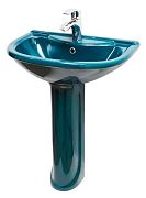 Купить раковина на пьедестале престиж-63 зеленая, ст.оскол. в Иваново магазин сантехники Суперстрой