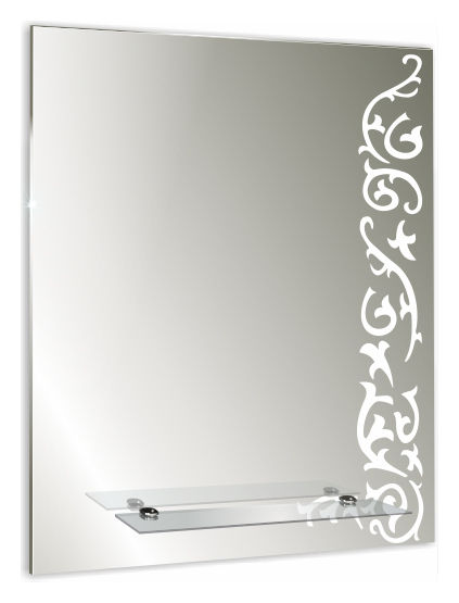 Купить зеркало боско 535х685мм с полкой, гк серебряные зеркала. в Иваново магазин сантехники Суперстрой
