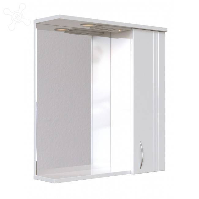 Купить зеркальный шкаф вольга-60 п, 1 дв., белый, sanstar в Иваново магазин сантехники Суперстрой