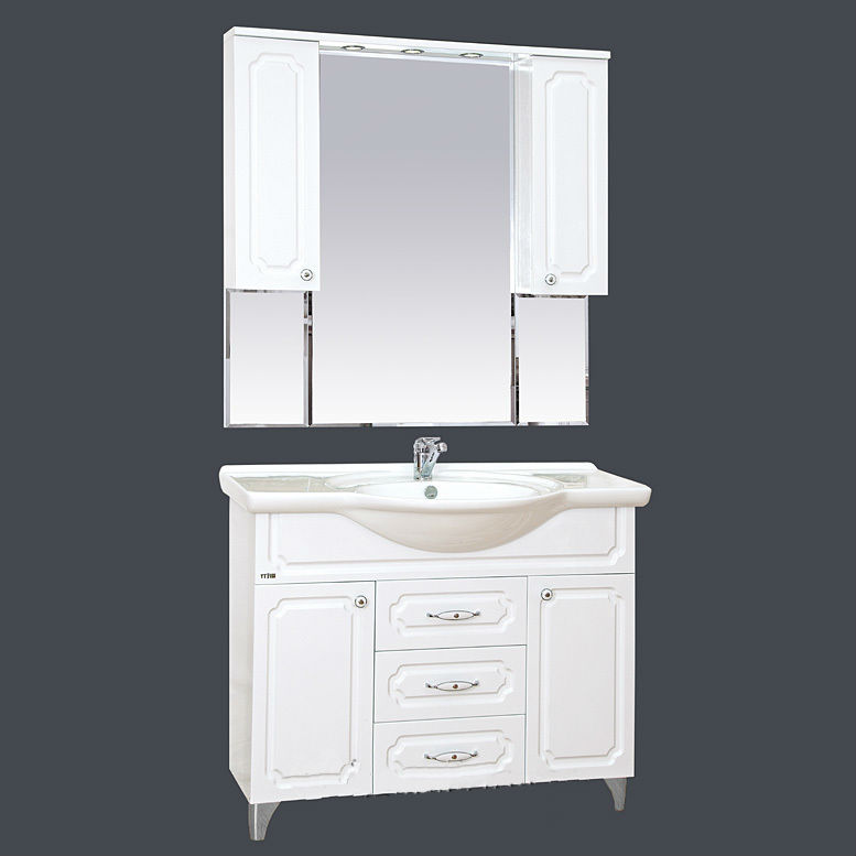 Купить тумба александра-105 прямая белый металлик + рак., misty. в Иваново магазин сантехники Суперстрой